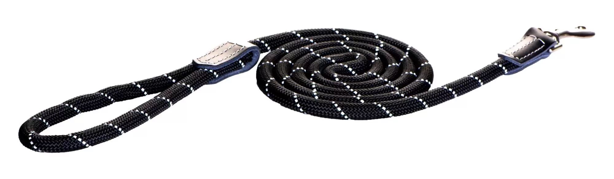 Rogz поводок удлиненный круглый для мелких пород размер S серия Rope длина 1,8 м черный