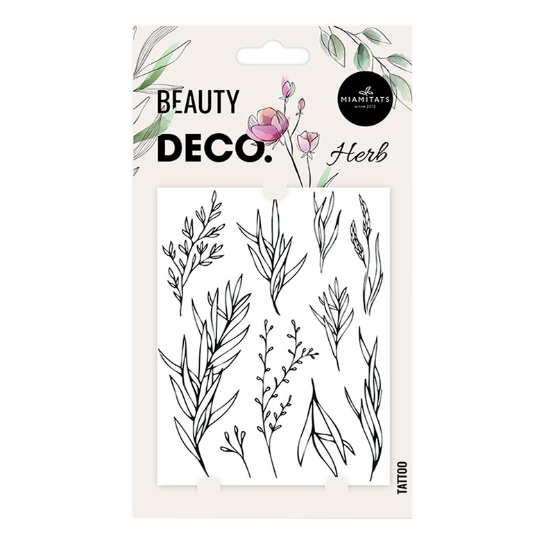 

Татуировка переводная для тела Deco Floral by Miami tattoos Herb, Черный