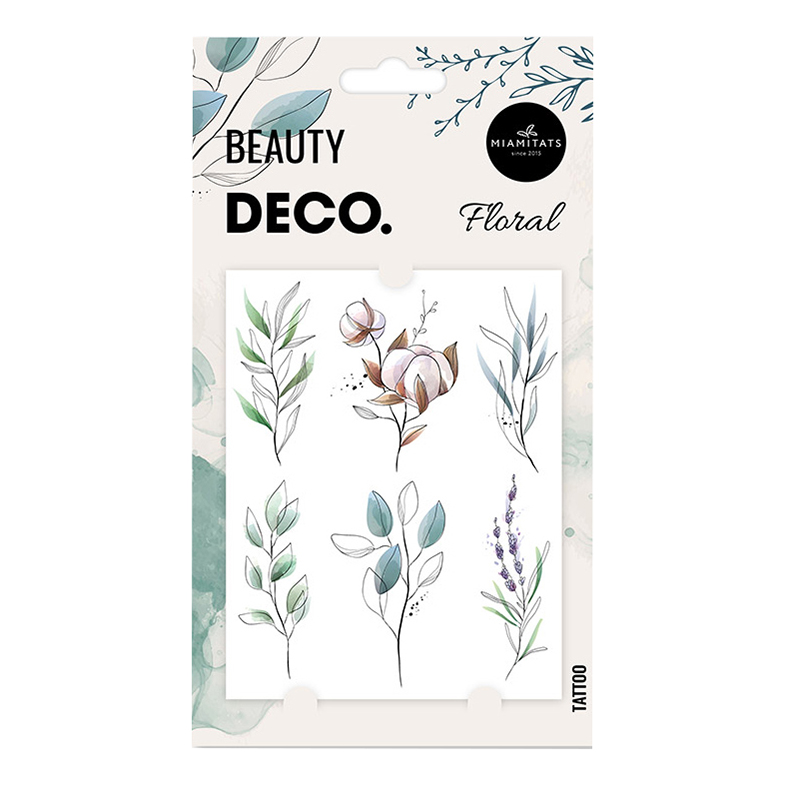 Татуировка переводная для тела Deco Floral by Miami tattoos Floral DECO. разноцветный