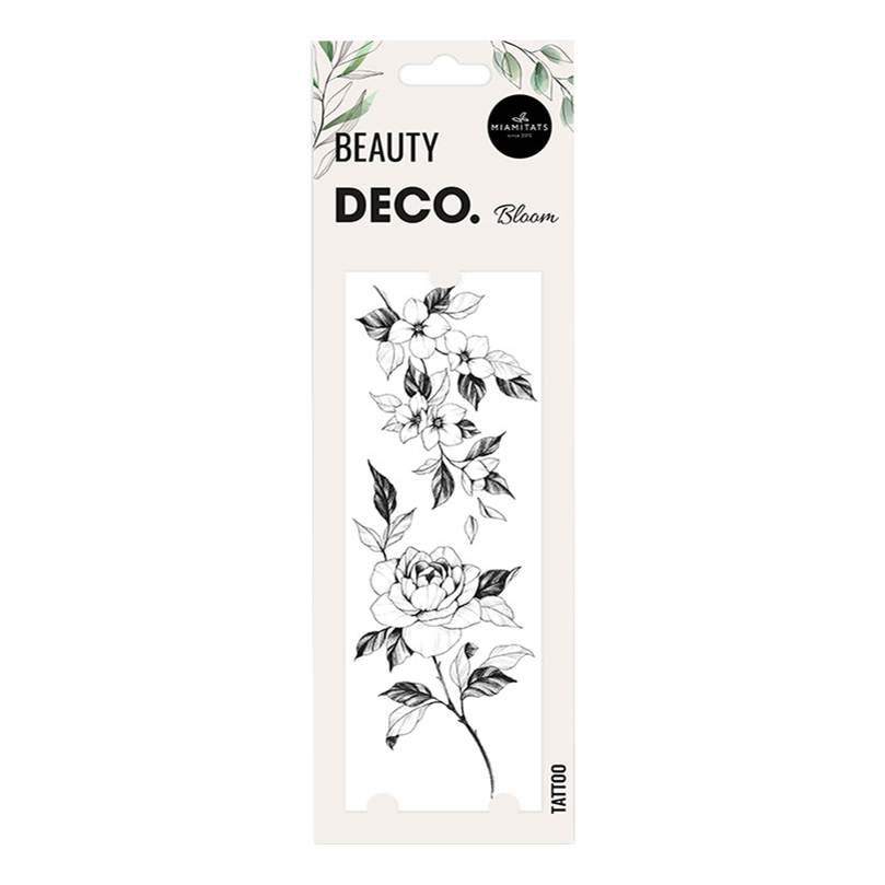 

Татуировка переводная для тела Deco Floral by Miami tattoos Bloom, Черный