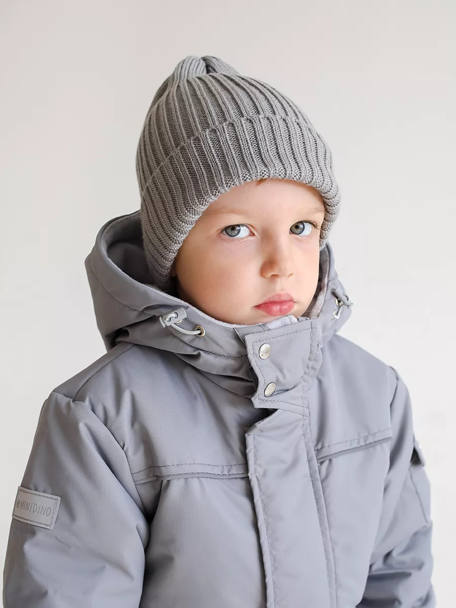 

Шапка детская Minidino ВЯЗ-Ш-001/10001, серый, 46-48, ВЯЗ-Ш-001/10001