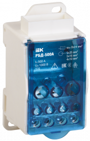 

Блок распределительный на DIN-рейку РБД-500А | код RBD-500 | IEK ( 1шт. )