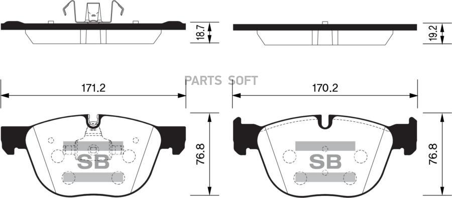 

Тормозные колодки Sangsin brake передние дисковые SP2172