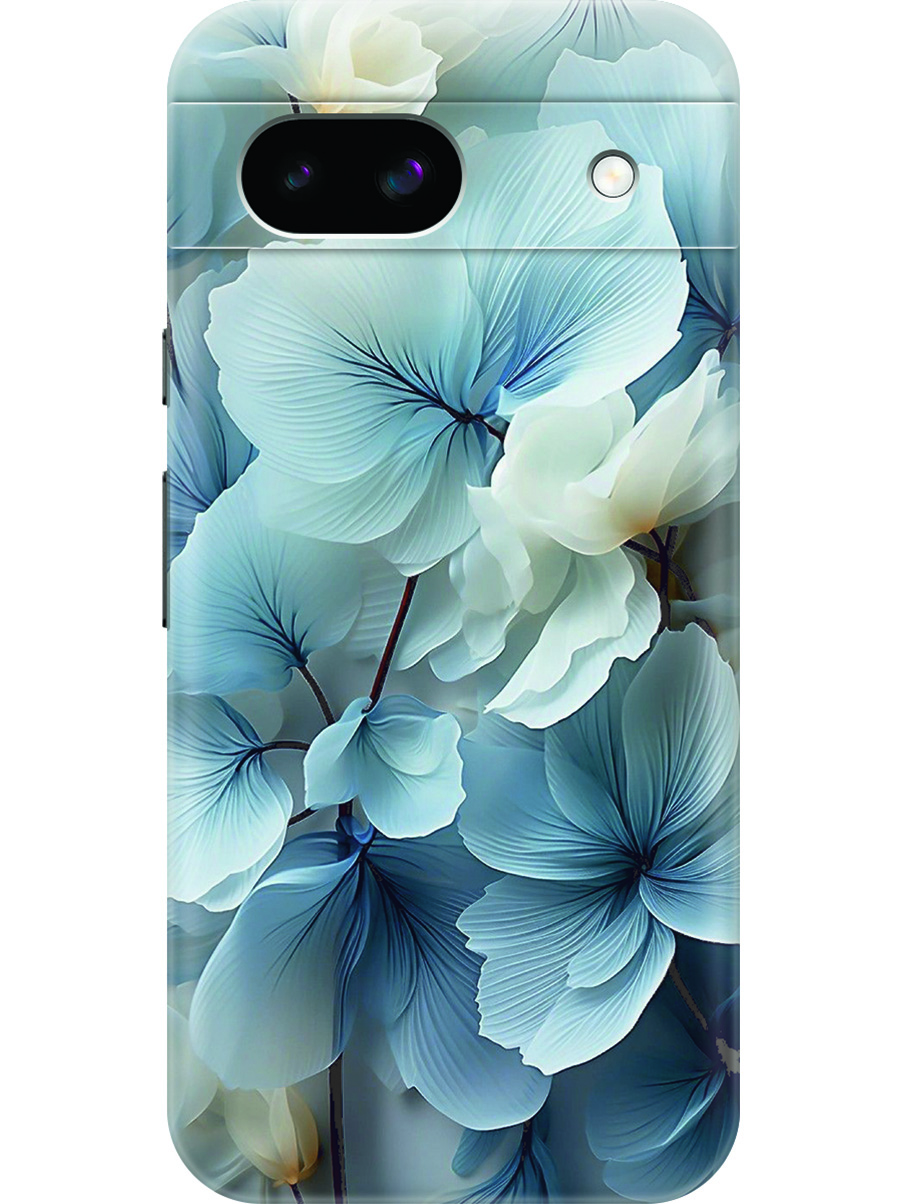 

Силиконовый чехол на Google Pixel 8a с принтом "Бежево-голубые цветы", Прозрачный;бежевый;голубой, 784809122