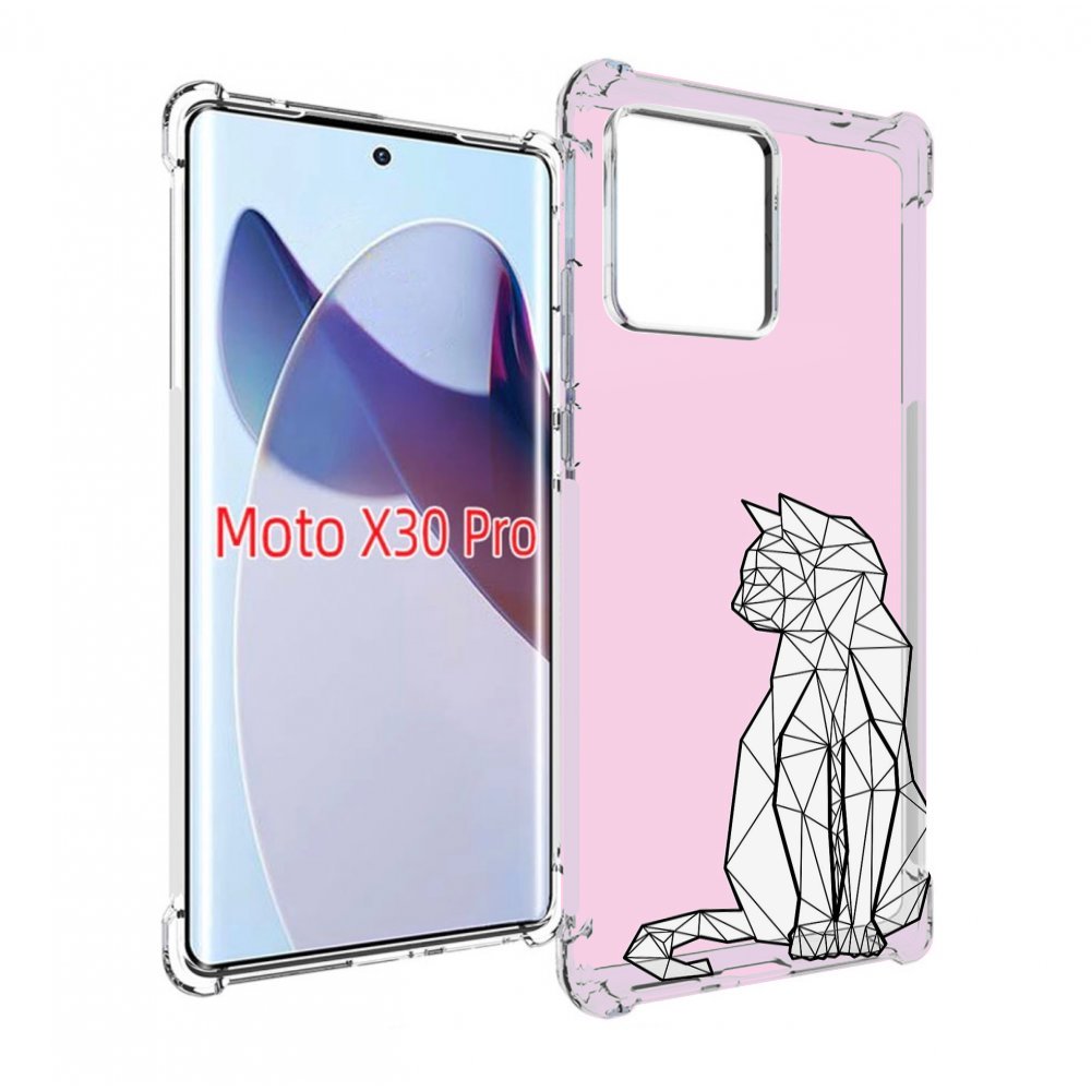

Чехол MyPads белый котик с гранями для Motorola Moto X30 Pro, Прозрачный, Tocco