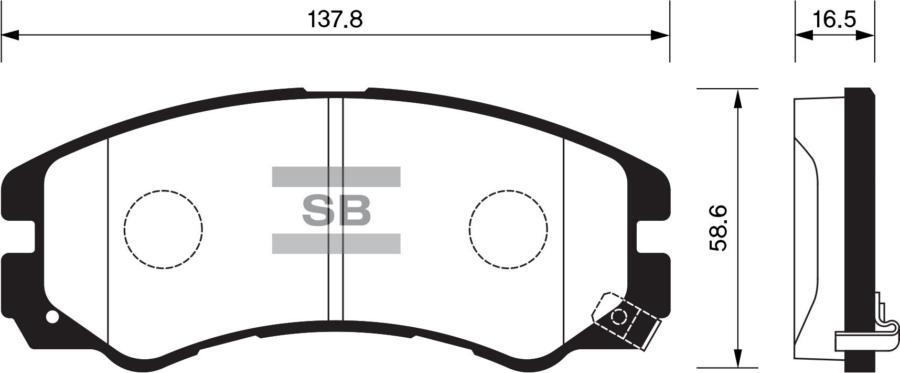 

Тормозные колодки Sangsin brake передние дисковые SP1267