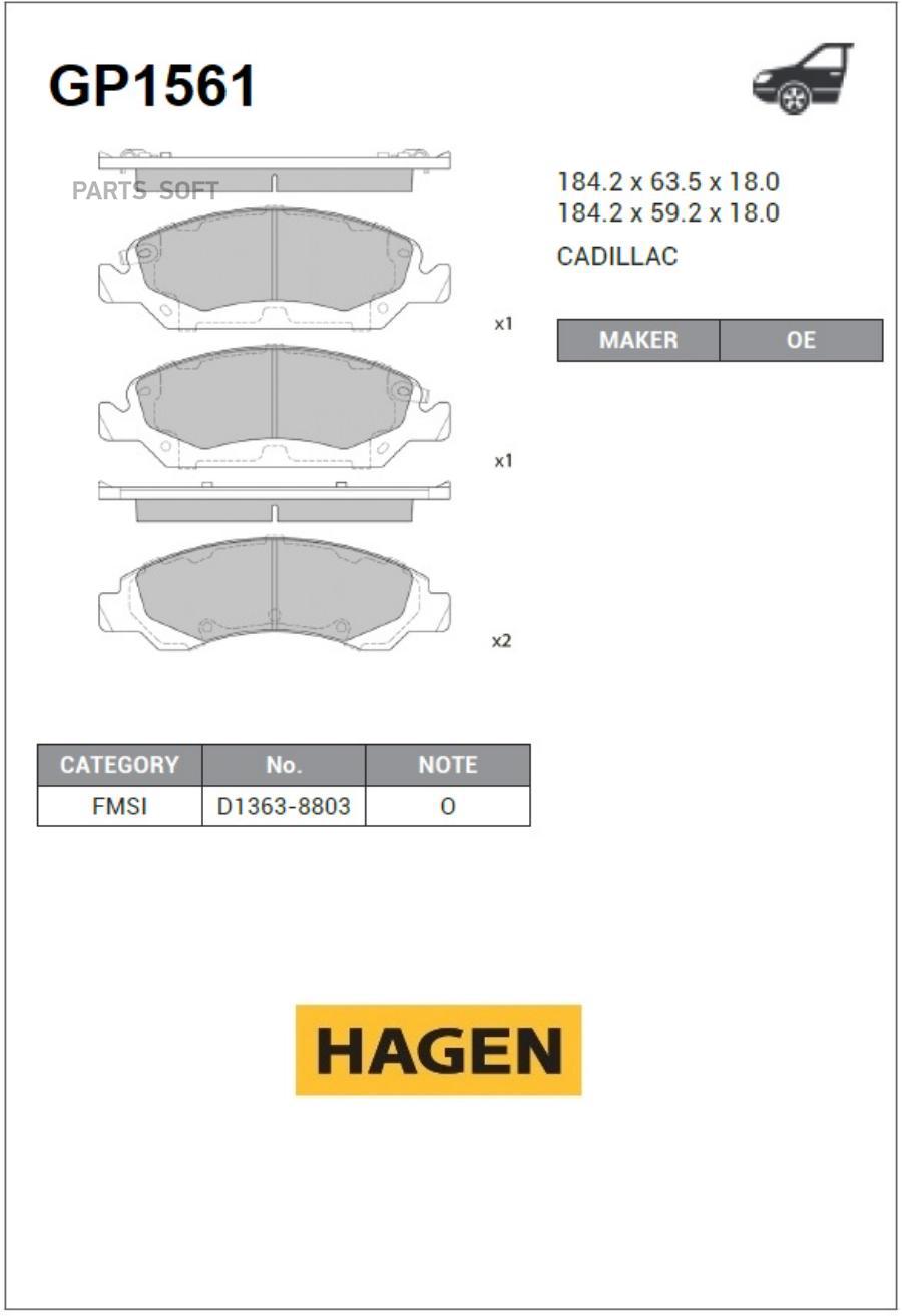 

Тормозные колодки Sangsin brake передние дисковые GP1561
