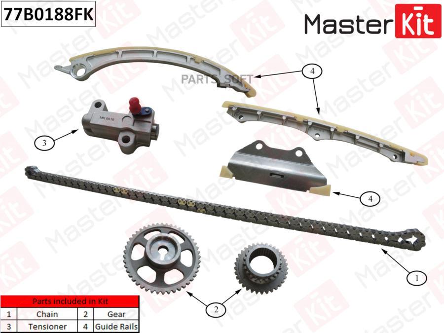 

Комплект Цепи Грм Honda Accord 2.4 K24z3 2008- 77b0188fk MasterKit арт. 77B0188FK