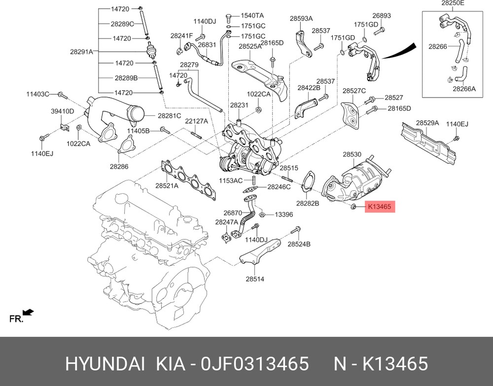 Гайка М24 Hyundai-KIA арт. 0JF0313465