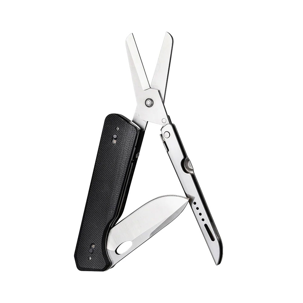 Туристический мультитул Roxon KS KNIFE-SCISSORS черного цвета рукоять G10 3586₽