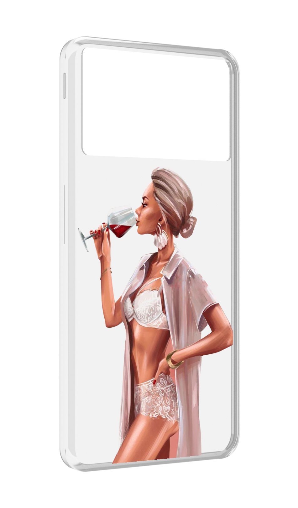 

Чехол MyPads Девушка-с-вином женский для ZTE Nubia Z40S Pro, Прозрачный, Tocco