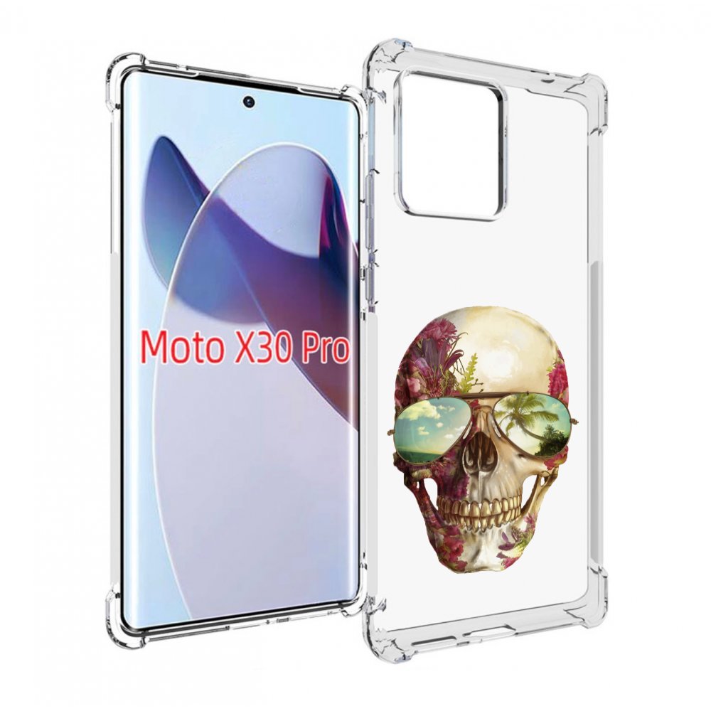 

Чехол MyPads Череп с очками для Motorola Moto X30 Pro, Прозрачный, Tocco