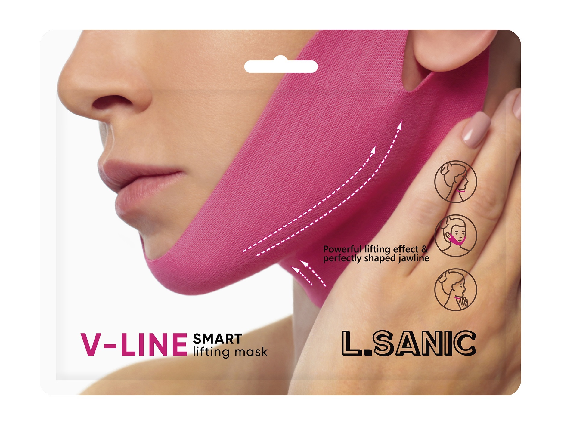 фото Маска-бандаж для коррекции овала лица l.sanic v line smart lifting mask 3 шт