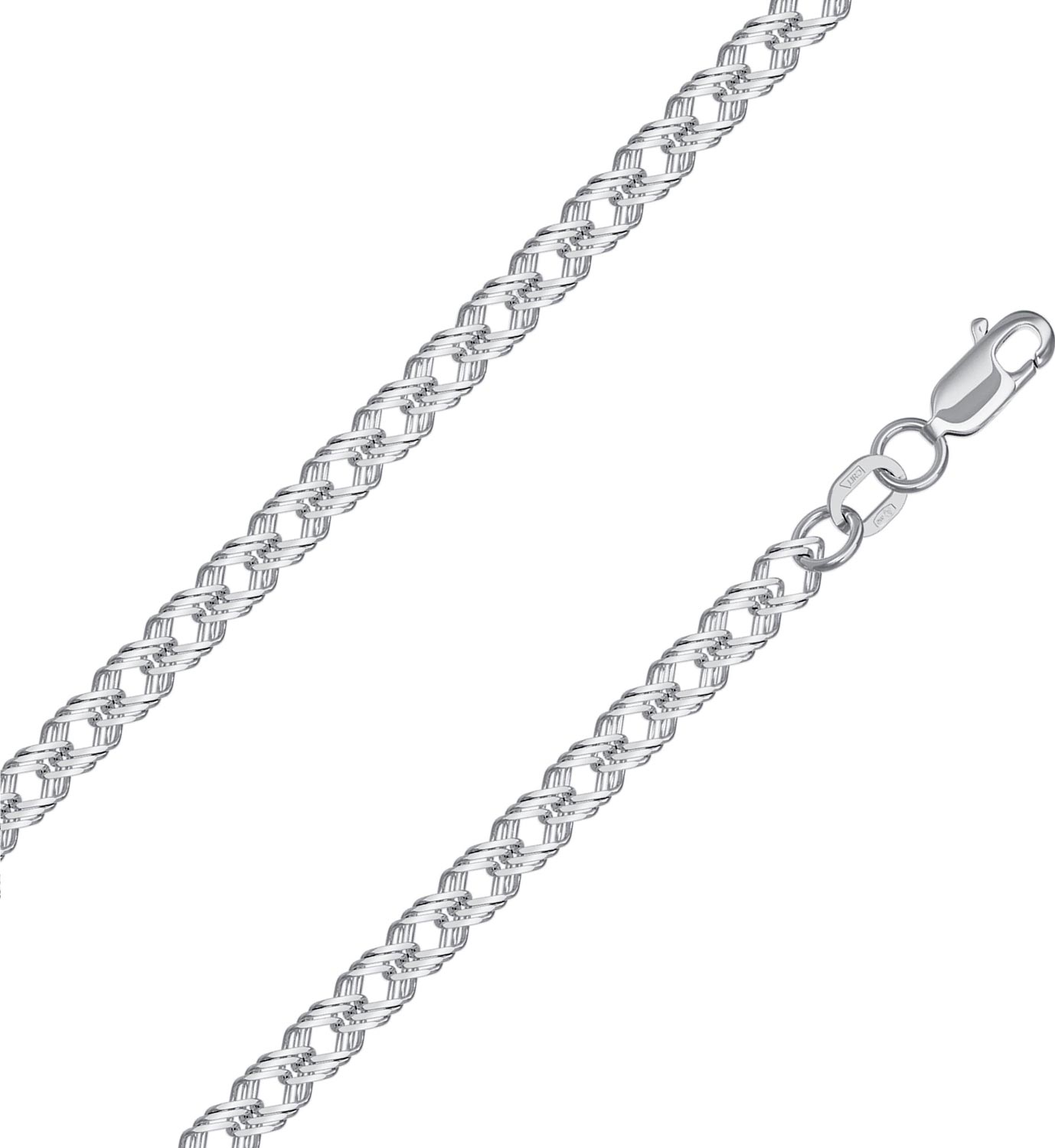 Цепочка серебряная Красцветмет НЦ22-203Ю-3/0,40 Тройной ромб р. 55