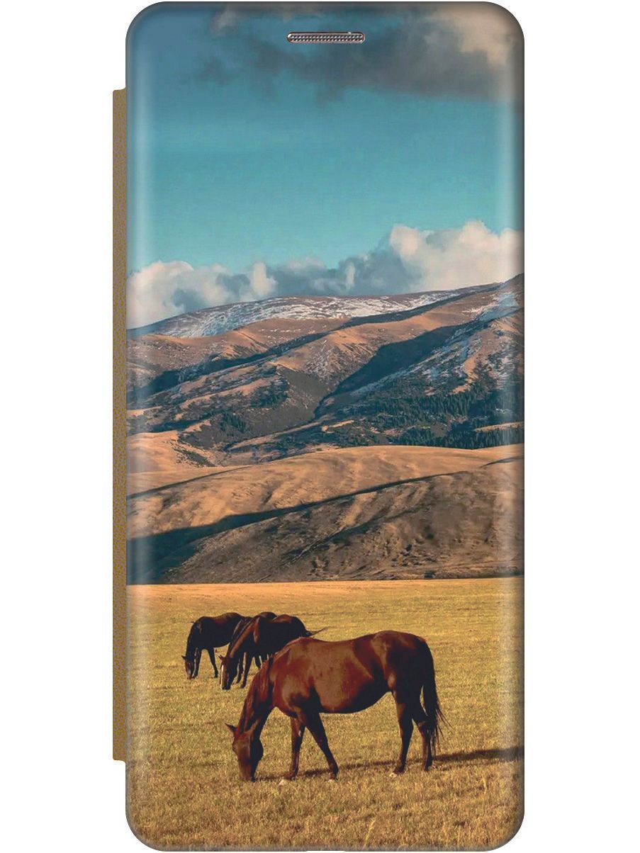 

Чехол на Honor 8A/8A Pro/Huawei Y6 (2019)/Y6 Prime (2019) "Пастбище" золотистый, Бежевый;коричневый, 9026