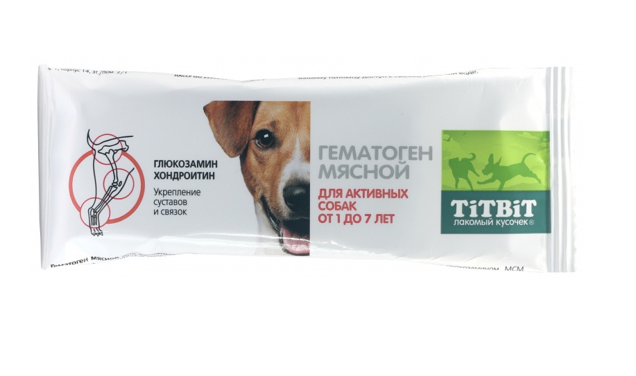 фото Лакомство для собак titbit, плитка, мясо, 35г