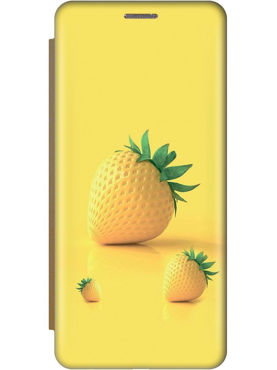 

Чехол на Honor 8A/8A Pro/Huawei Y6 (2019) "Желтая клубника" золотистый, Черный, 9025
