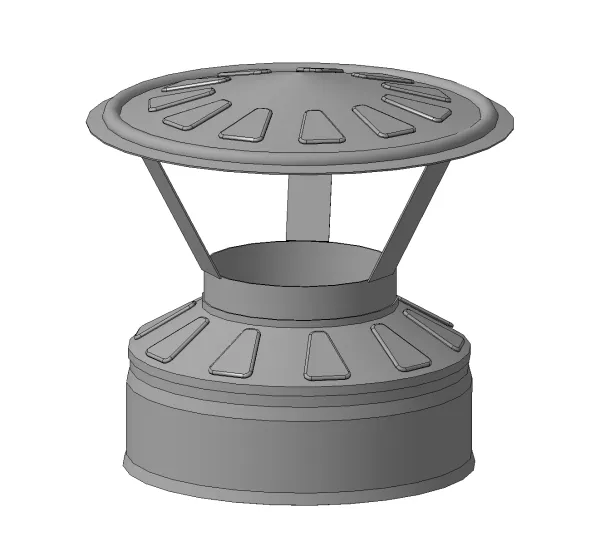 

Оголовок ф 150х200, AISI 439/Оц, 0,5мм/0,5мм, (К), тип-2
