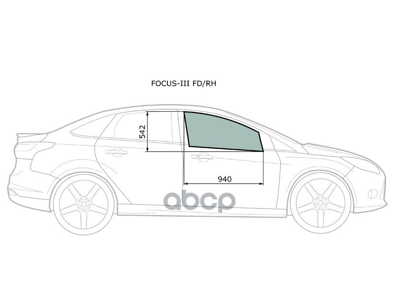 Стекло Переднее Правое Опускное Ford Focus Iii 4/5D Hbk 11-19 Xyg Арт. Focus-Iii Fd/Rh