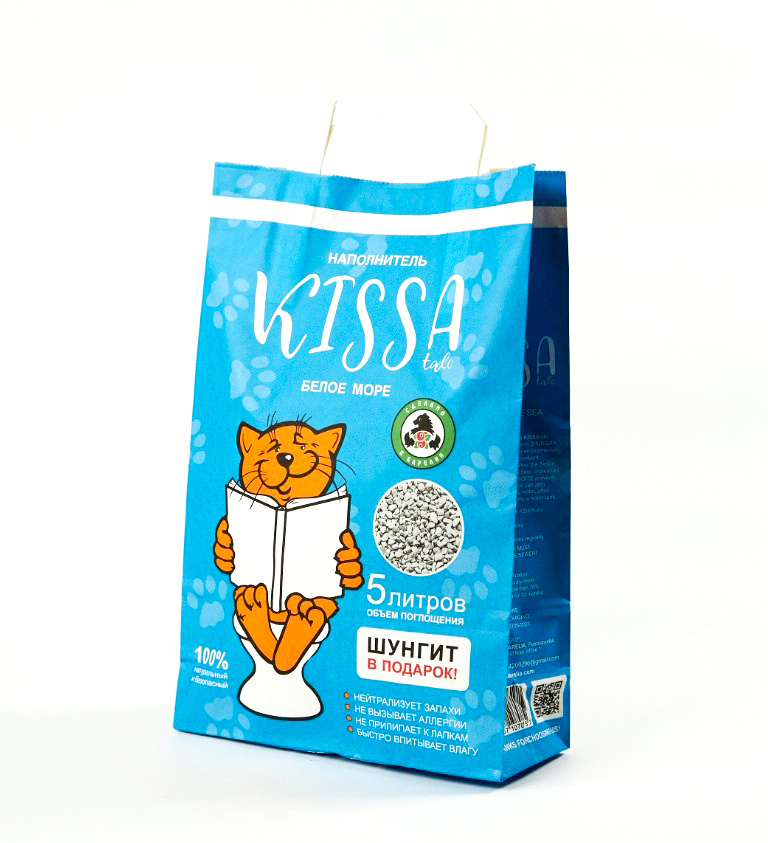 фото Впитывающий наполнитель для кошек kissa цеолитовый, 2.5 кг, 5 л