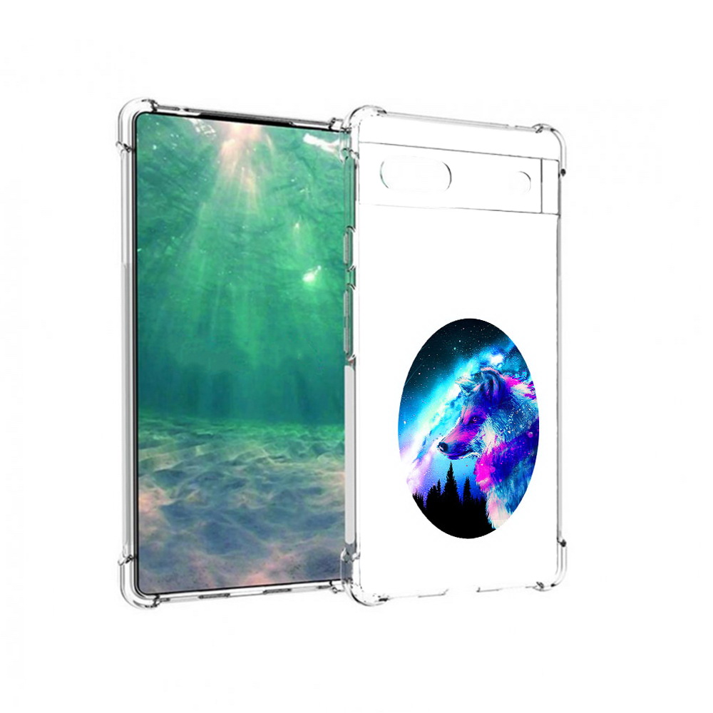

Чехол MyPads Tocco для Google Pixel 6A голубой волк, Прозрачный, Tocco