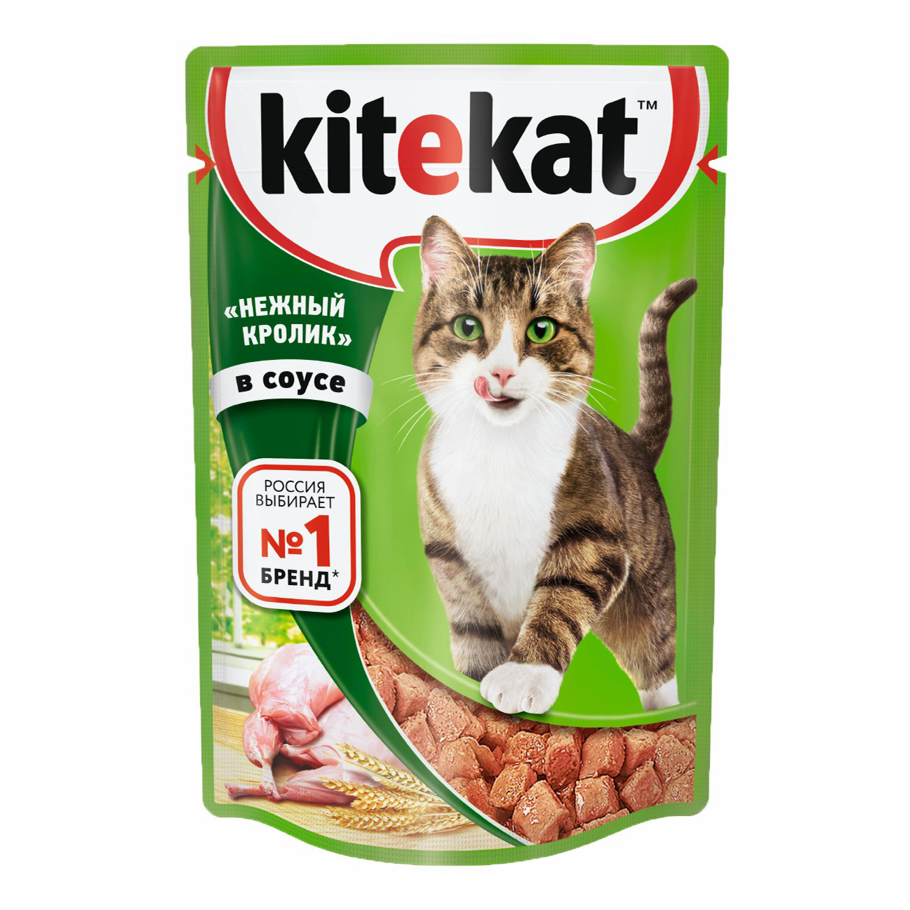 фото Влажный корм для кошек kitekat, кролик, 85г