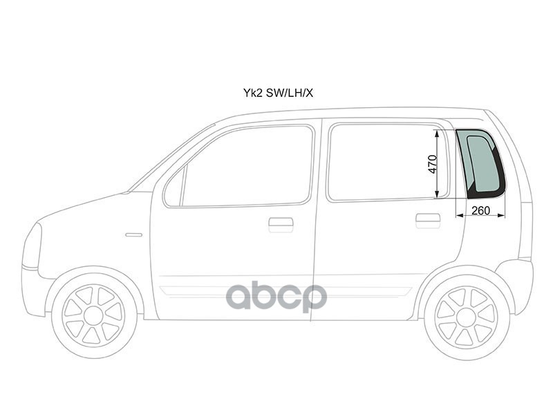 

Стекло Кузова (Собачник) Заднее Левое Suzuki Wagon R 5D 00-10 Xyg Арт. Yk2 Sw/Lh/X