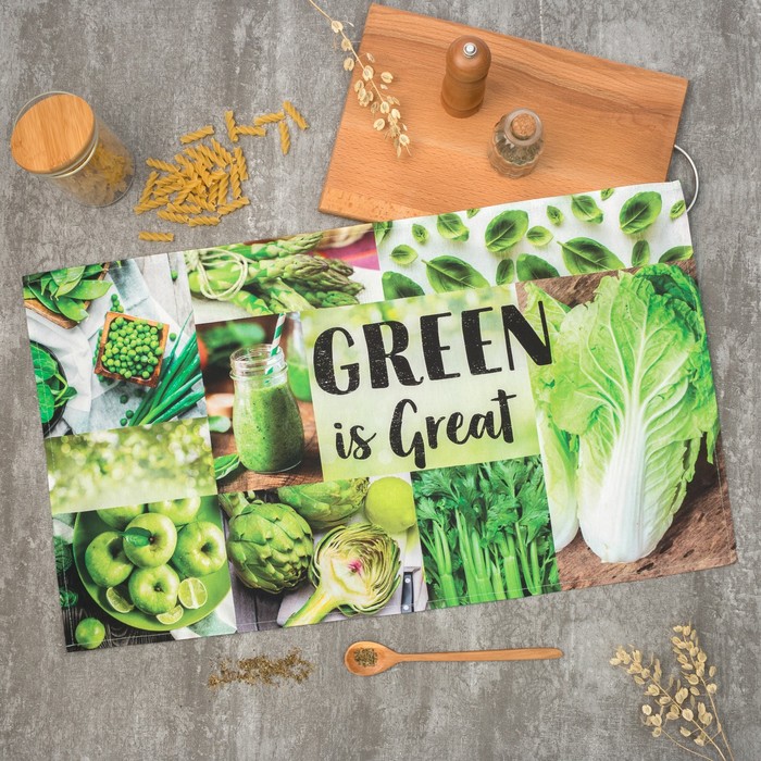 

Полотенце "Этель" GREEN 40х73 см, 100% хл, саржа 190 гр/м2