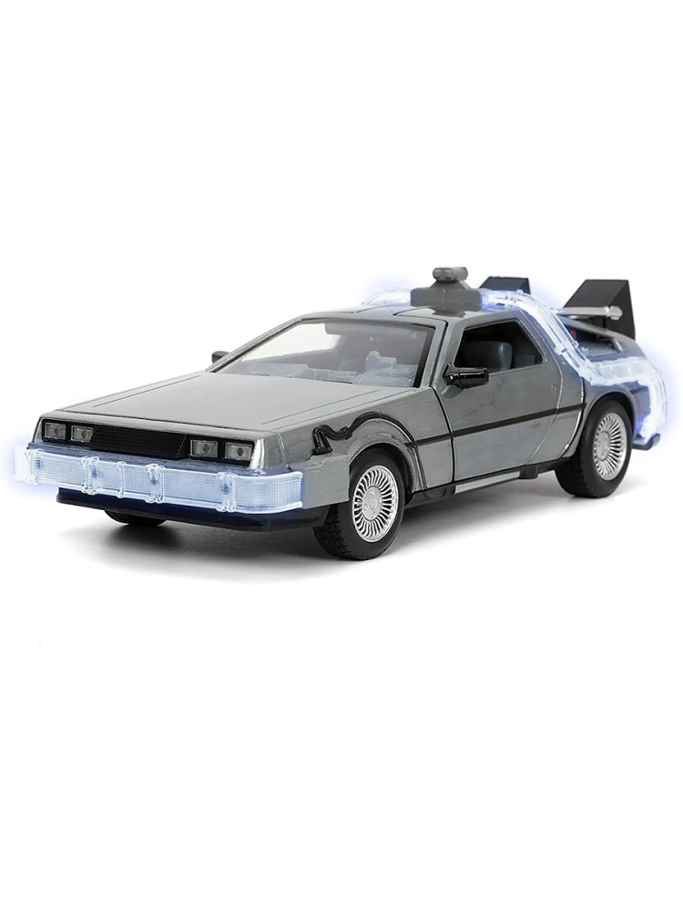 Машинка Jada Toys Назад в будущее ДеЛориан Back to the Future DeLorean свет 20х6,5 см 1981 de lorean gold edition back to the future 1 18 scale diecast model car