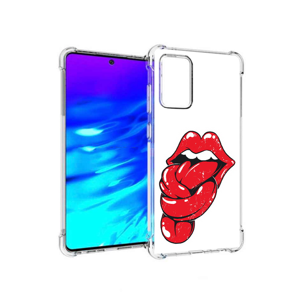 

Чехол MyPads Tocco для Samsung Galaxy A72 яркие губы с языком (PT158633.553.705), Прозрачный, Tocco