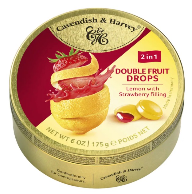 Леденцы Cavendish & Harvey Doble Fruit c лимоном и клубникой 175 г