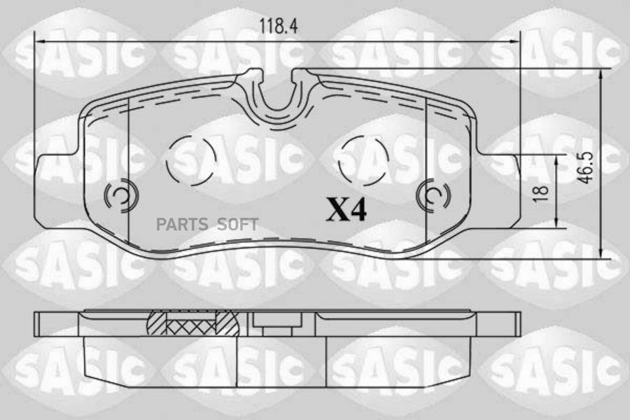 Тормозные колодки SASIC дисковые 6216192