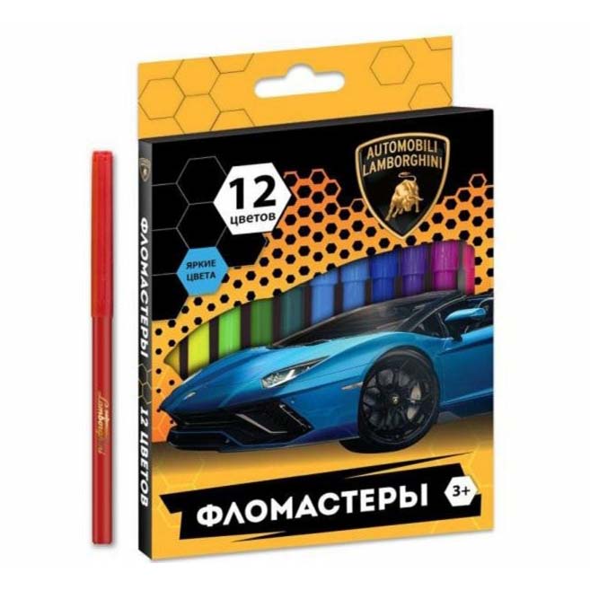 

Фломастеры УМка Lamborghini 12 цветов, Бирюзовый;голубой;желтый;зеленый;коричневый;красный;оранжевый;розовый;синий;фиолетовый;фуксия;черный