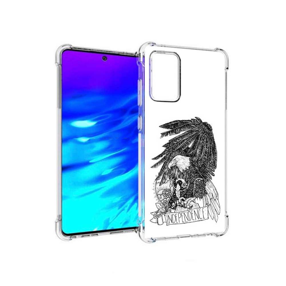 

Чехол MyPads Tocco для Samsung Galaxy A72 черно белый сокол (PT158633.553.688), Прозрачный, Tocco