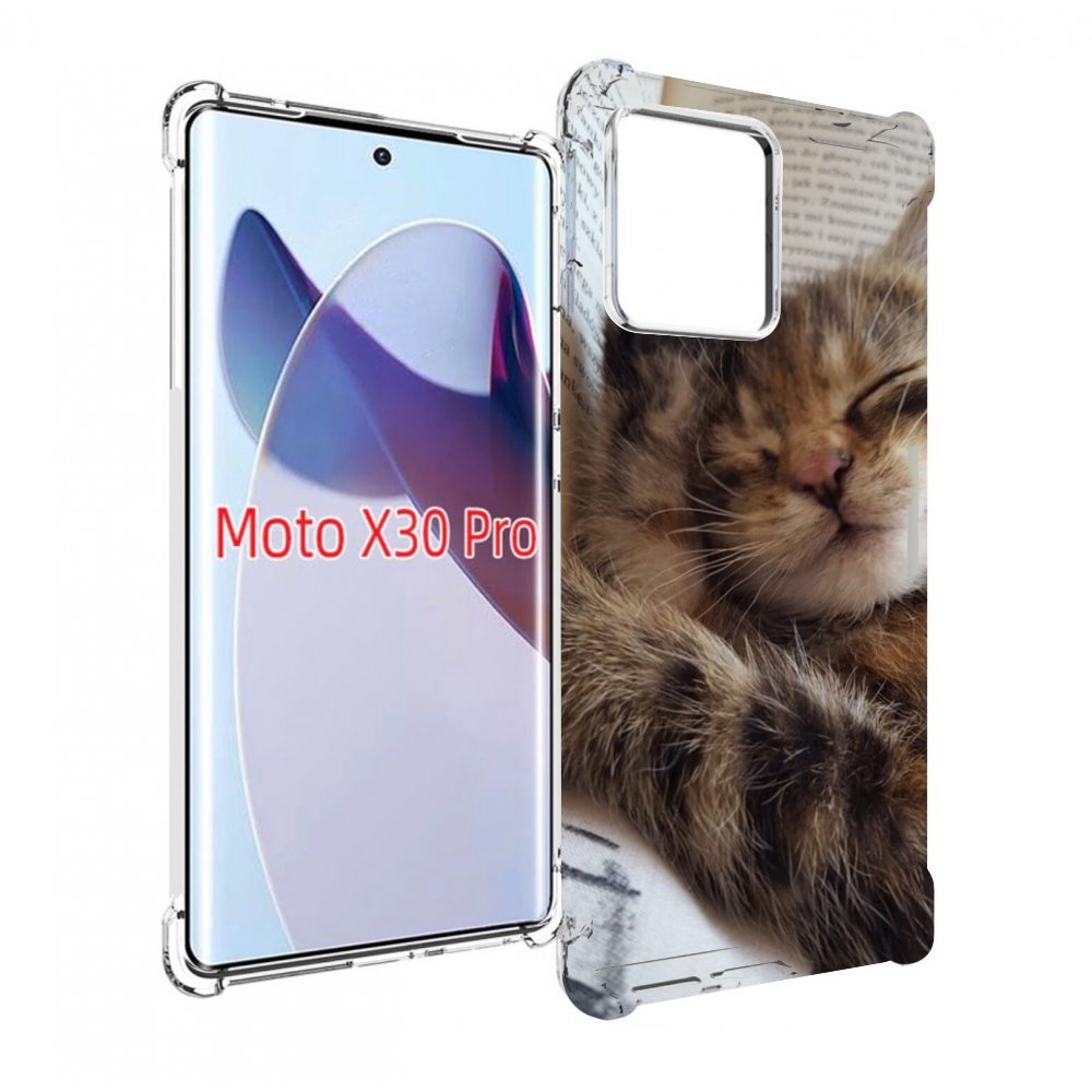 

Чехол MyPads Спящий-котенок для Motorola Moto X30 Pro, Прозрачный, Tocco