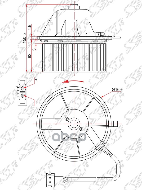 

Мотор Отопителя Салона Volkswagen Transporter T4 90-03 Sat арт. ST-701819021B