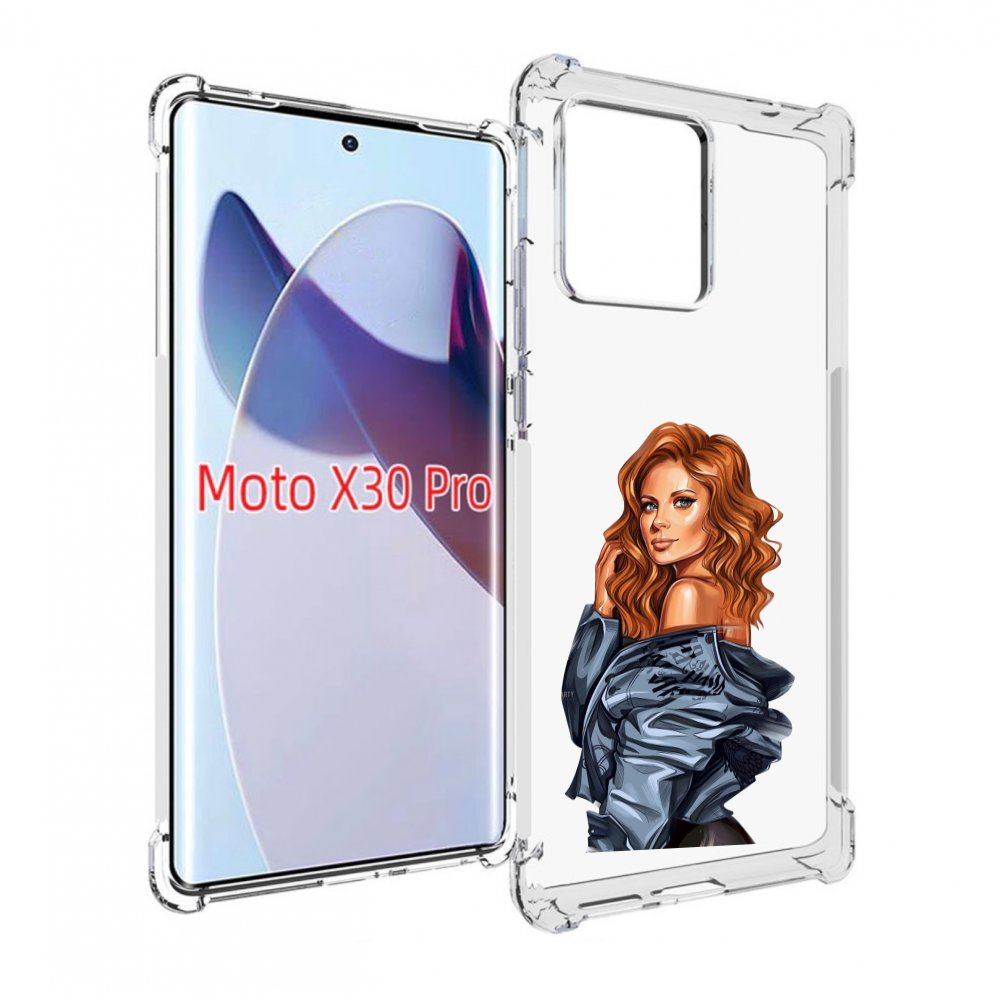 

Чехол MyPads Рыжая-девушка женский для Motorola Moto X30 Pro, Прозрачный, Tocco
