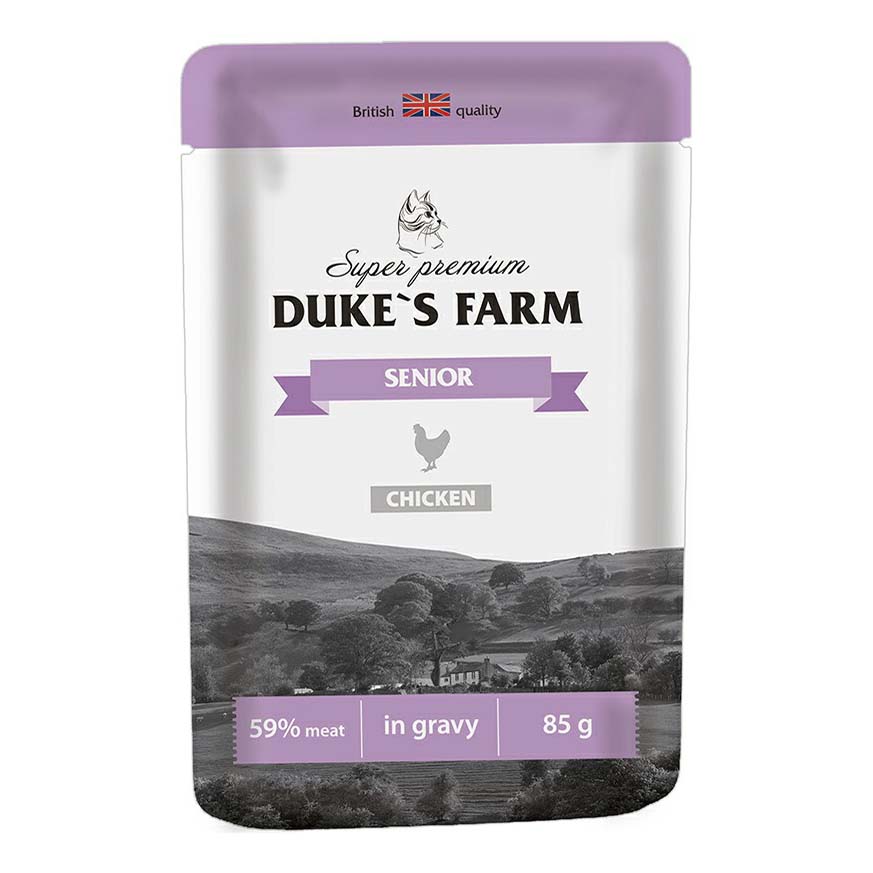 фото Влажный корм для кошек duke's farm senior, курица, 85г