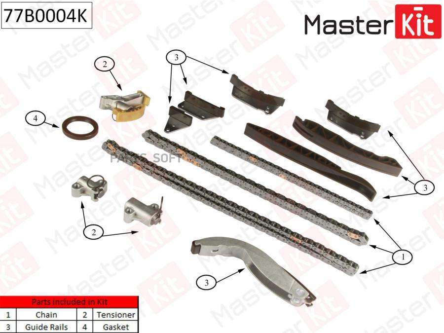 

Комплект Цепи Грм (Без Звездочек) MasterKit арт. 77B0004K