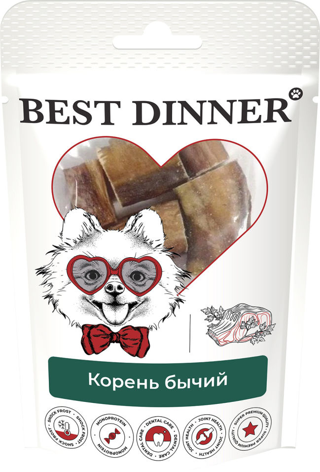 фото Лакомство для собак best dinner freeze dry, бычий корень, говядина, 65г