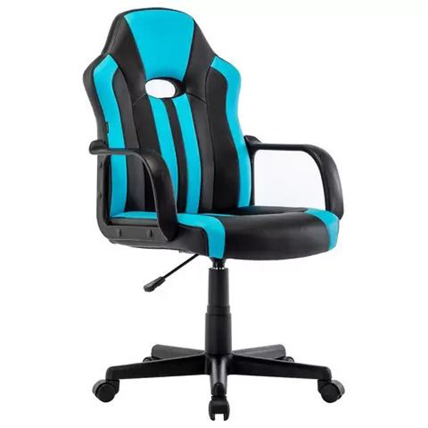 

Кресло компьютерное "BRABIX Stripe GM-202", экокожа, черное/голубое, 532509, Черный