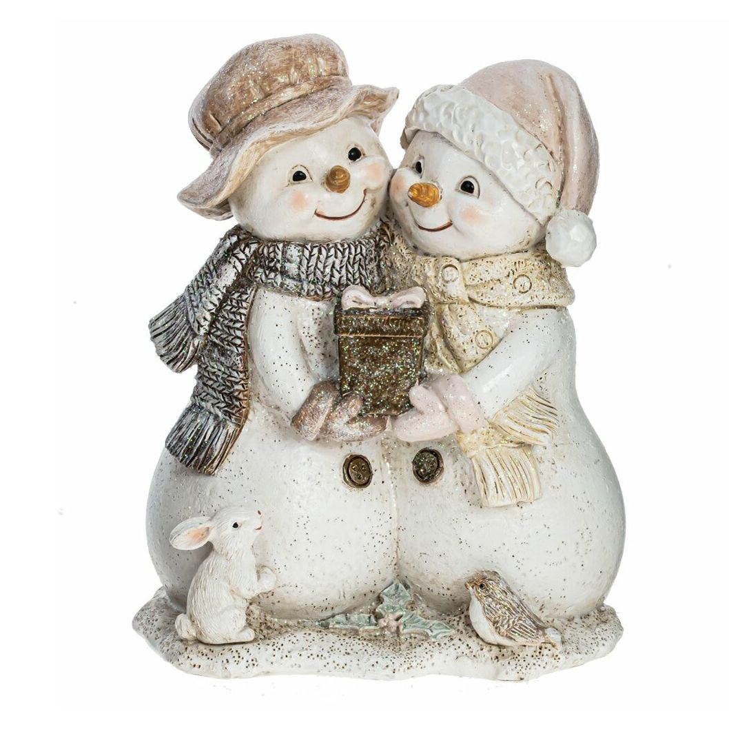 

Фигурка новогодняя Remeco Collection Снеговики полимер 10,5 х 6,5 х 12,5 см, Бежевый