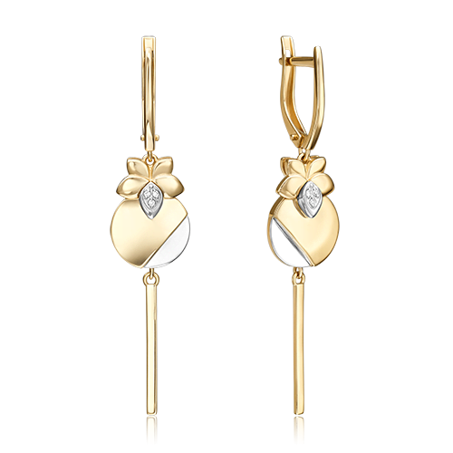 

Серьги подвески из золота с бриллиантом PLATINA jewelry 02-5016-00-101-1121, 02-5016-00-101-1121