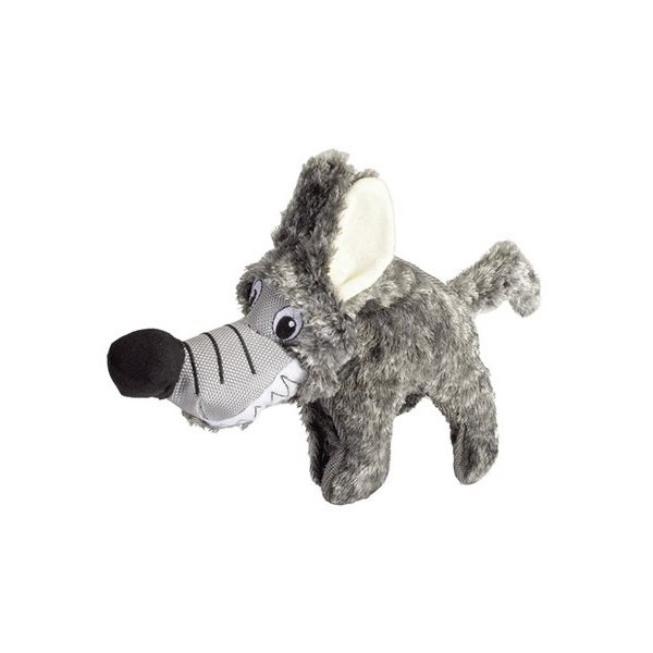 фото Игрушка-пищалка, мягкая игрушка для собак camon волк, серый, 30 см