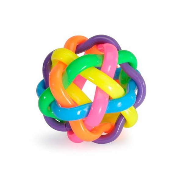 фото Развивающая игрушка для собак camon мяч для собак плетеный, разноцветный, 8 см