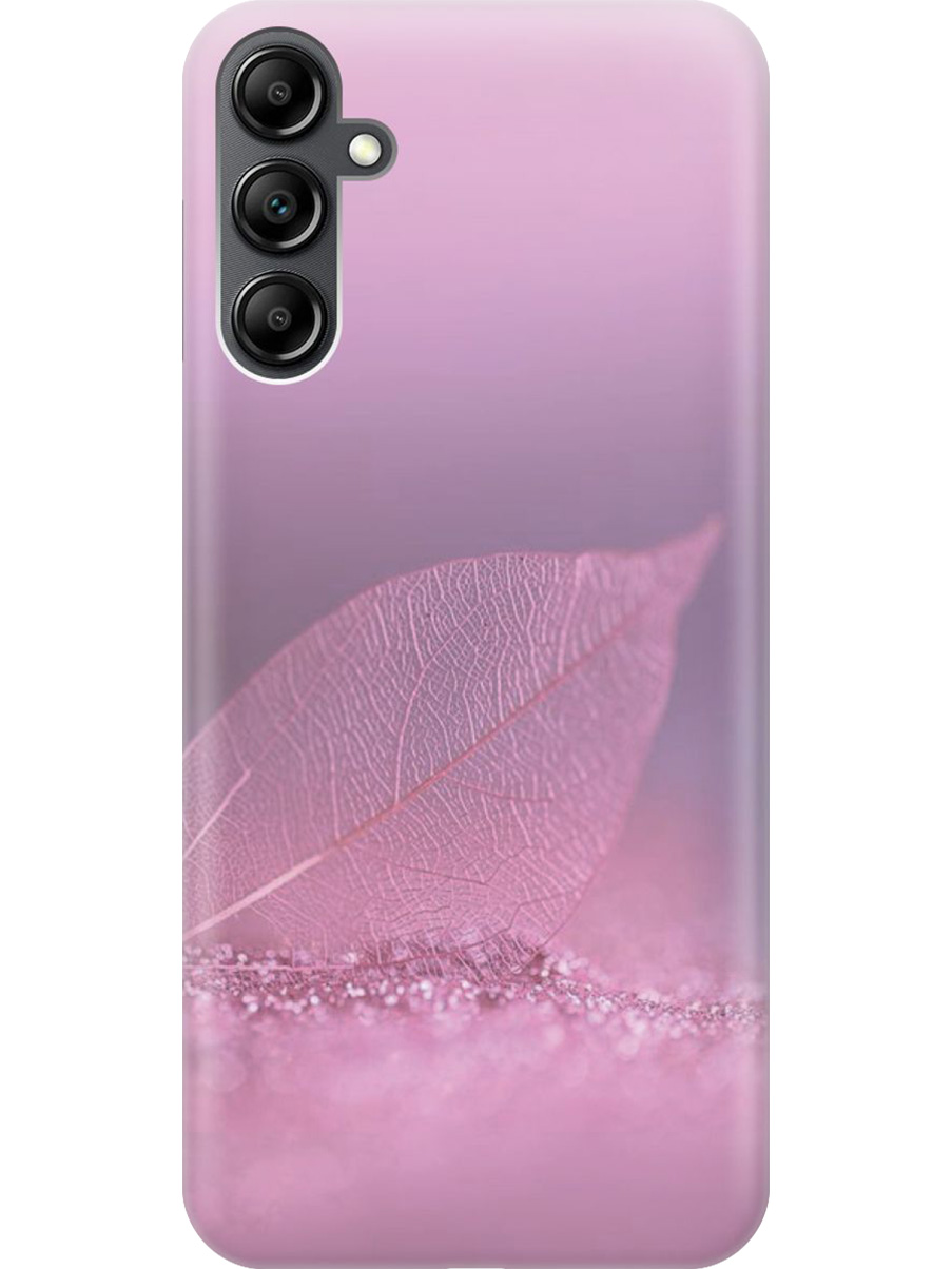 

Силиконовый чехол на Samsung Galaxy A14 с принтом "Листок в розовых блестках", Прозрачный;розовый;фиолетовый, 768741422
