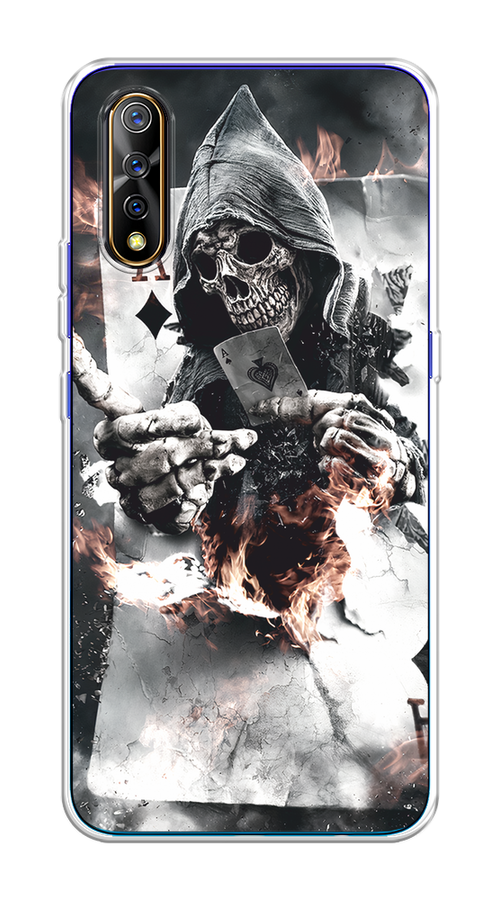

Чехол на Vivo iQOO Neo/V17 Neo "Карты черепа в капюшоне", Белый;серый, 262050-1