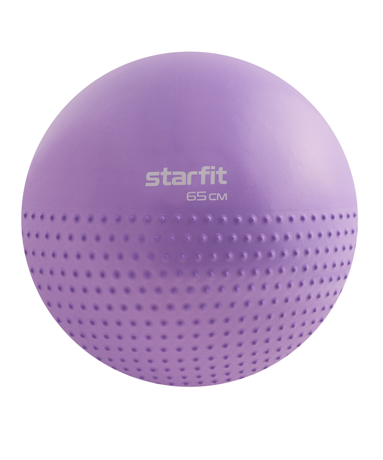 фото Мяч полумассажный starfit core фиолетовая пастель, 65 см