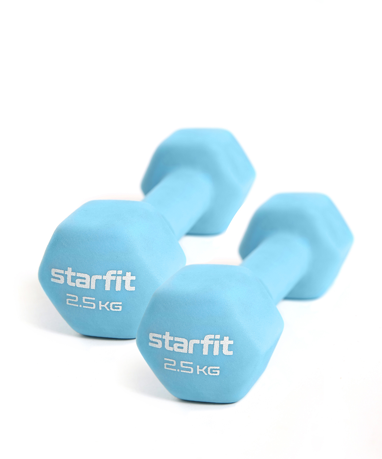 Неразборные гантели неопреновые StarFit DB-201 2 x 25 кг синий 340500₽