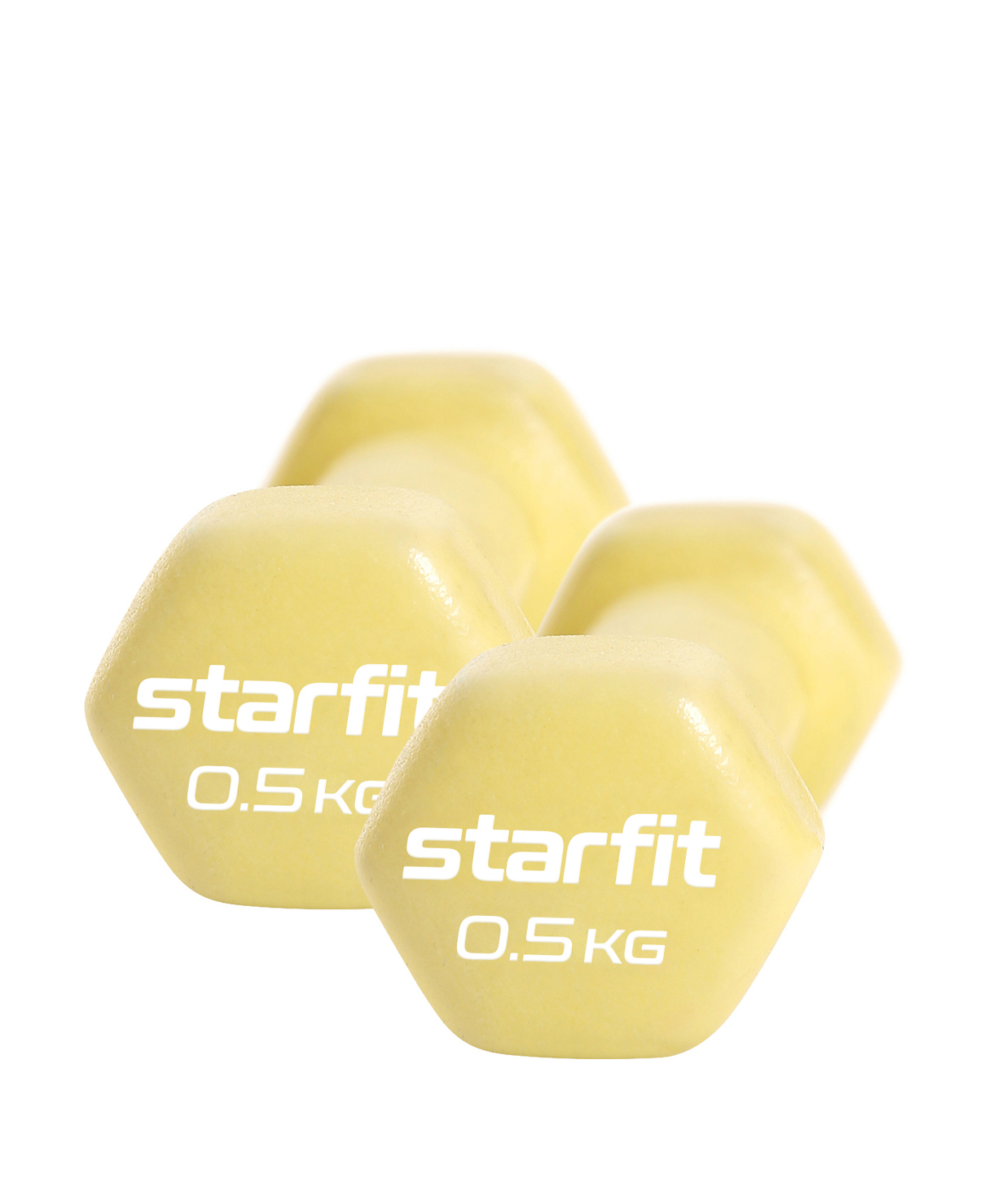 фото Гантель неопреновая starfit core db-201 0,5 кг, желтый пастель, пара